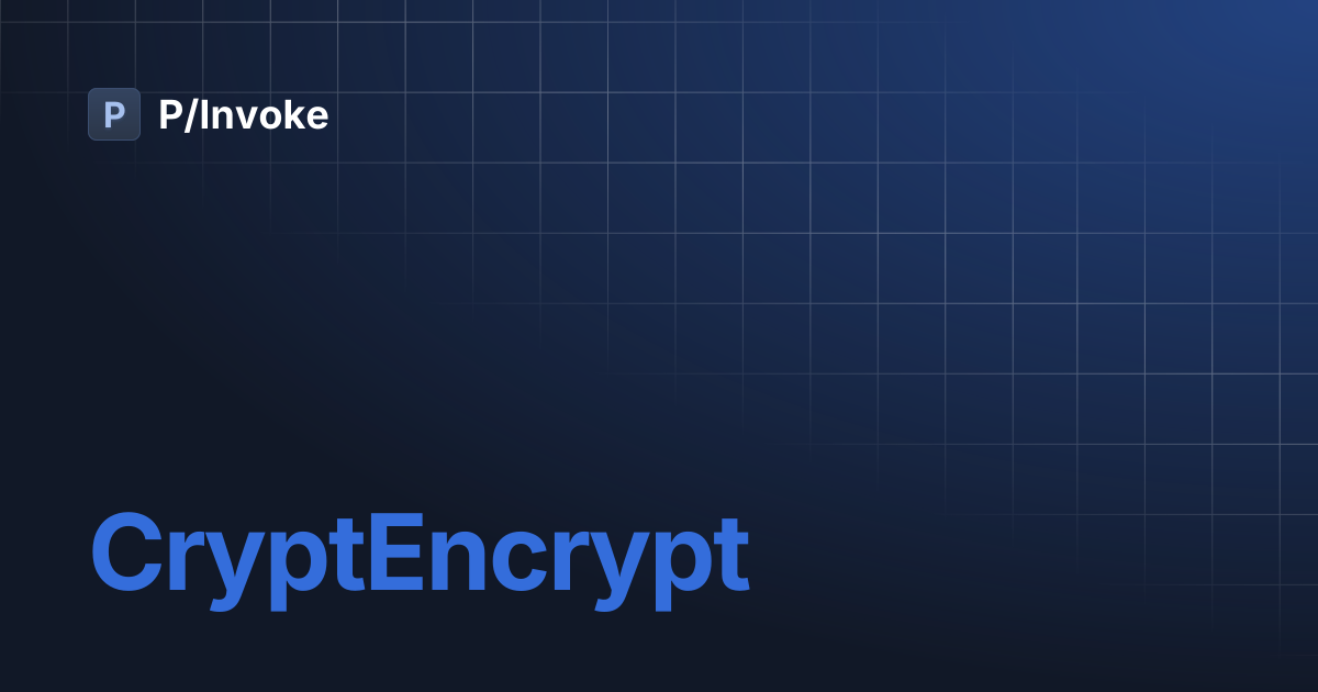 CryptEncrypt | P/Invoke